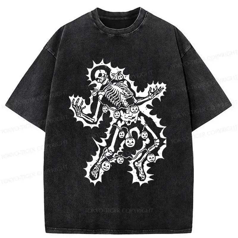 Premium Washed Skeleton T-Shirt for Streetwear