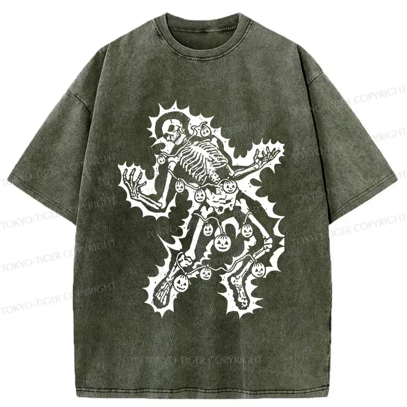 Premium Washed Skeleton T-Shirt for Streetwear
