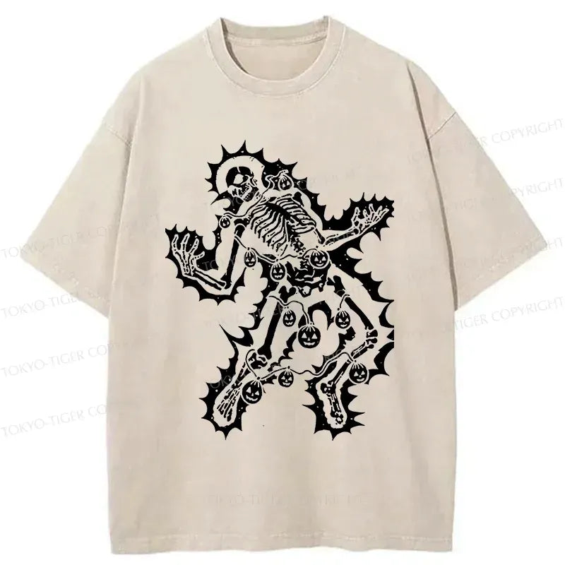 Premium Washed Skeleton T-Shirt for Streetwear