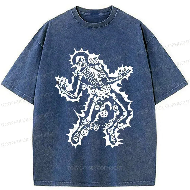 Kyoto-Lion Electrocuted Skeleton Washed T-Shirt