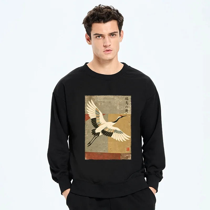 Kyoto-Lion Crane Spirit Classic Sweatshirt