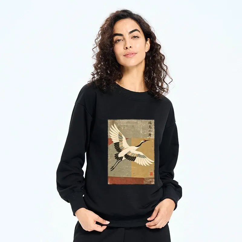 Kyoto-Lion Crane Spirit Classic Sweatshirt