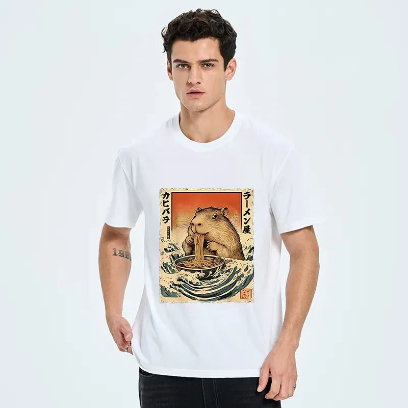 Funny hamster eating ramen tee gift