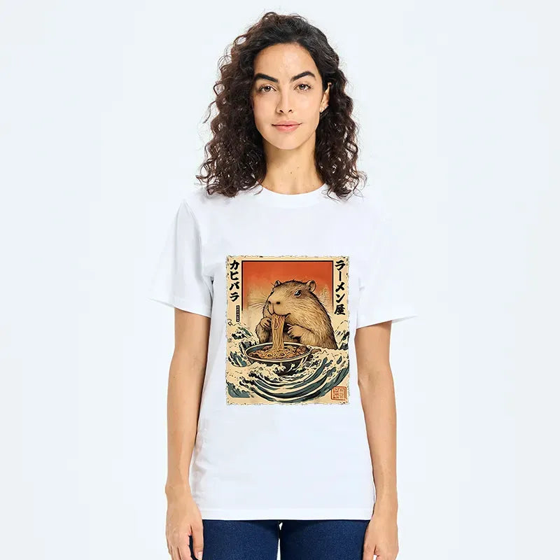 Japanese vintage hamster ramen t-shirt
