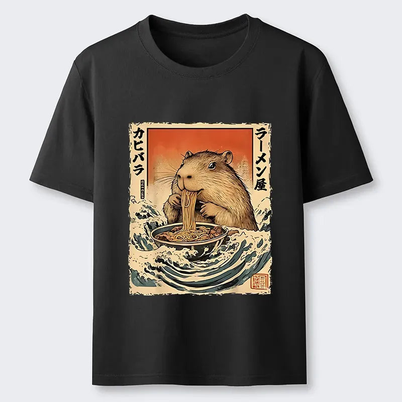 Japanese vintage hamster ramen t-shirt