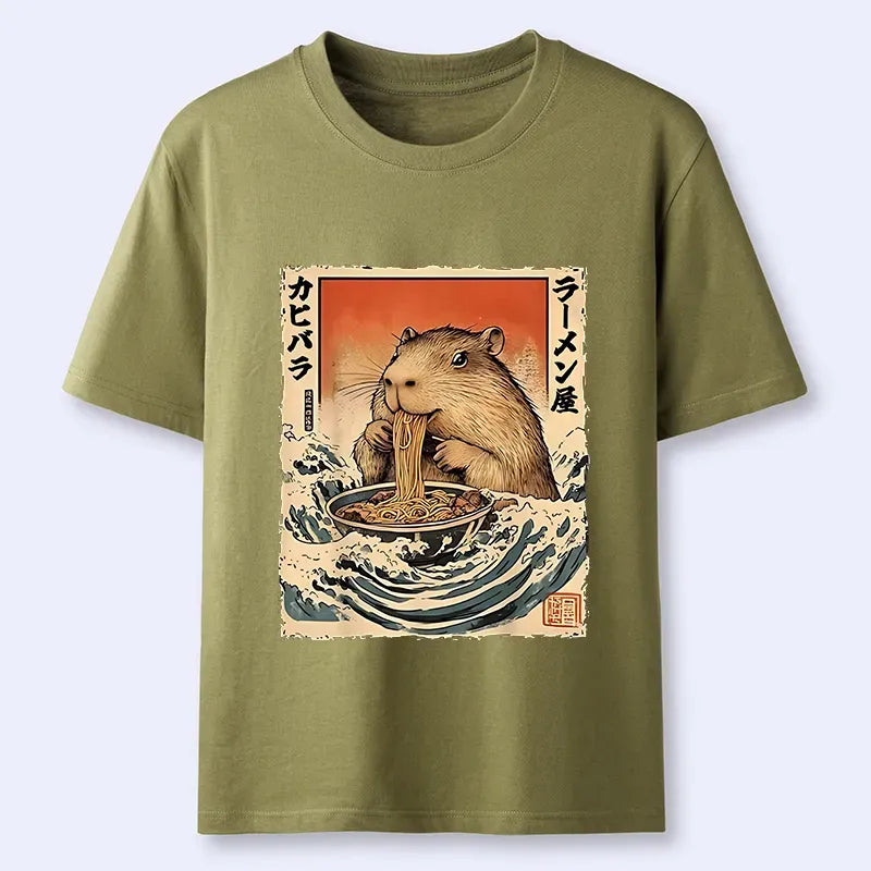Funny hamster eating ramen tee gift