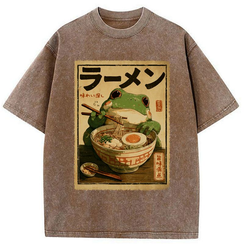 Japanese Vintage Washed T-Shirt for Daily Wear