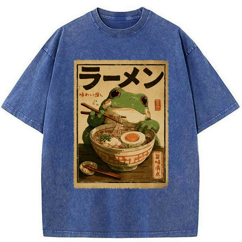 Japanese Vintage Washed T-Shirt for Daily Wear