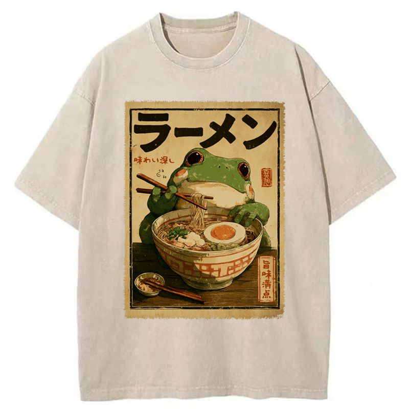Japanese Vintage Washed T-Shirt for Daily Wear