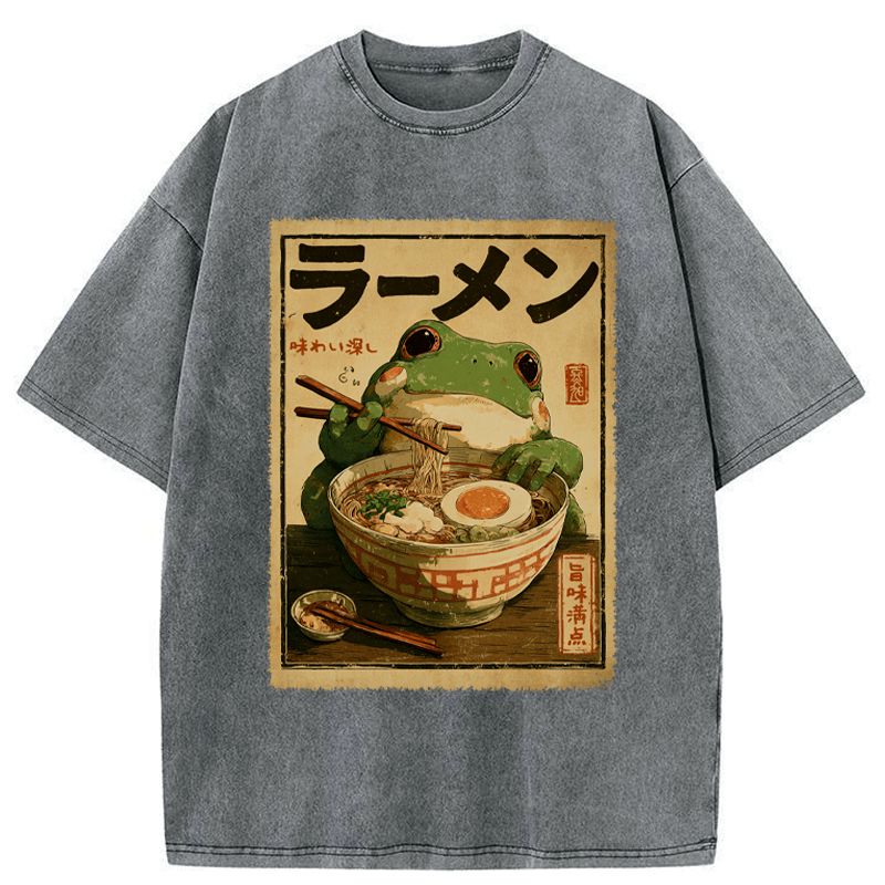 Japanese Vintage Washed T-Shirt for Daily Wear