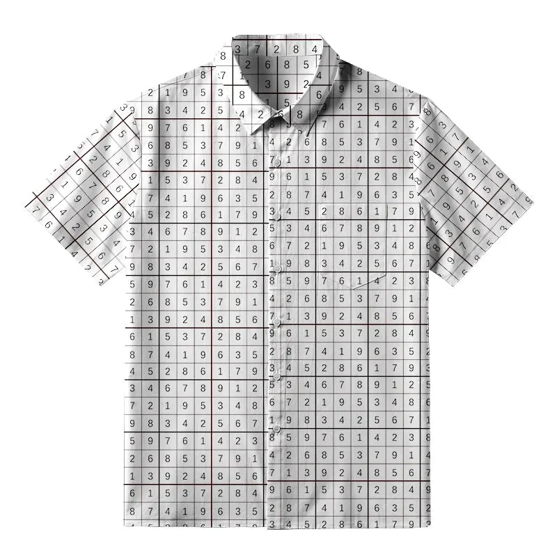Kyoto-Lion Sudoku Answers Japanese Button-up Shirt