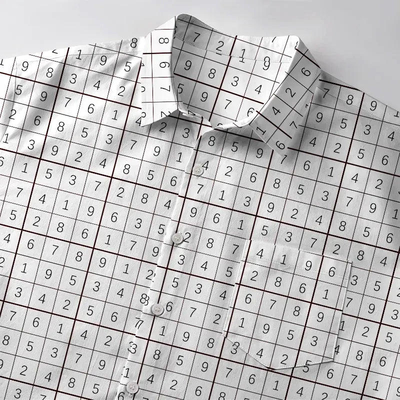 Kyoto-Lion Sudoku Answers Japanese Button-up Shirt