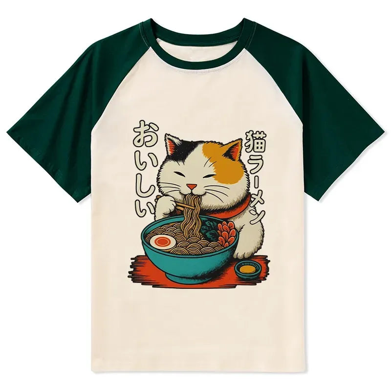 Cute Eating Ramen Unisex Tee