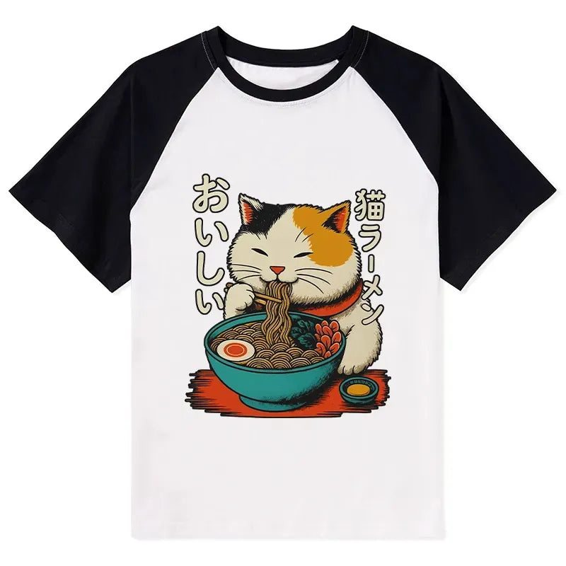Cute Eating Ramen Unisex Tee