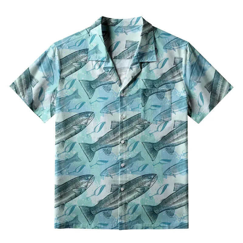 Vintage Fish Hawaiian Shirt for Him