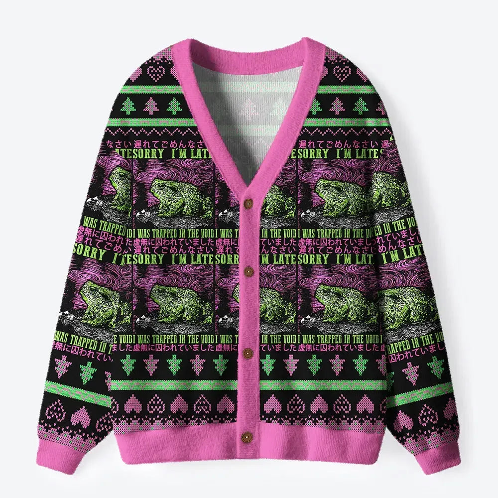Retro Frog Cardigan Sweater Gift Idea