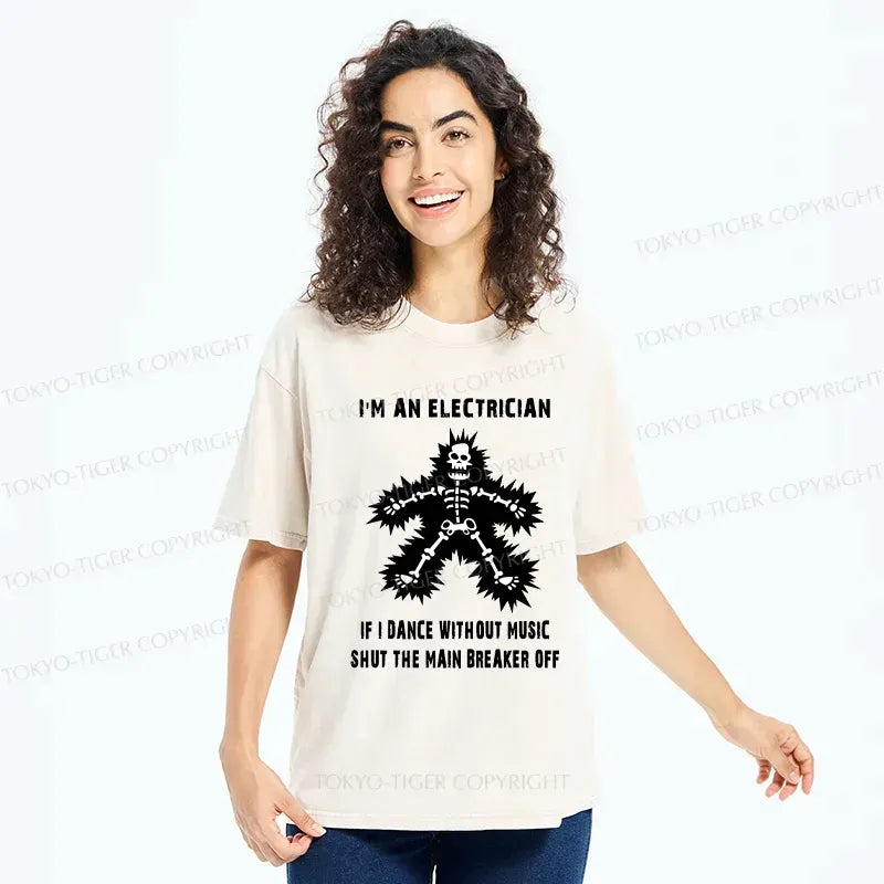 Kyoto-Lion Electric Dance Funny Washed T-Shirt