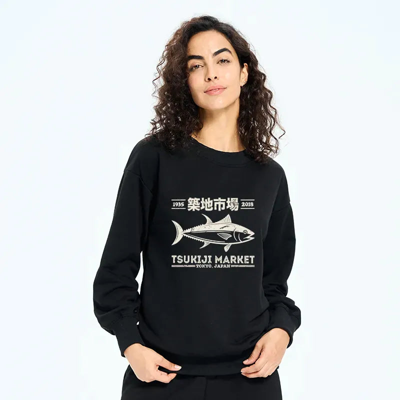Kyoto-Lion Retro Tsukiji Fish Market Streetwear Tokyo Sweatshirt