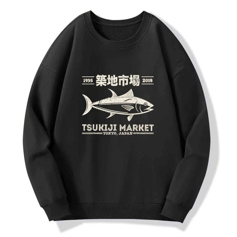 Kyoto-Lion Retro Tsukiji Fish Market Streetwear Tokyo Sweatshirt