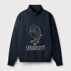 Kyoto-Lion Raven's Question Half Zip Fleece Sweatshirt