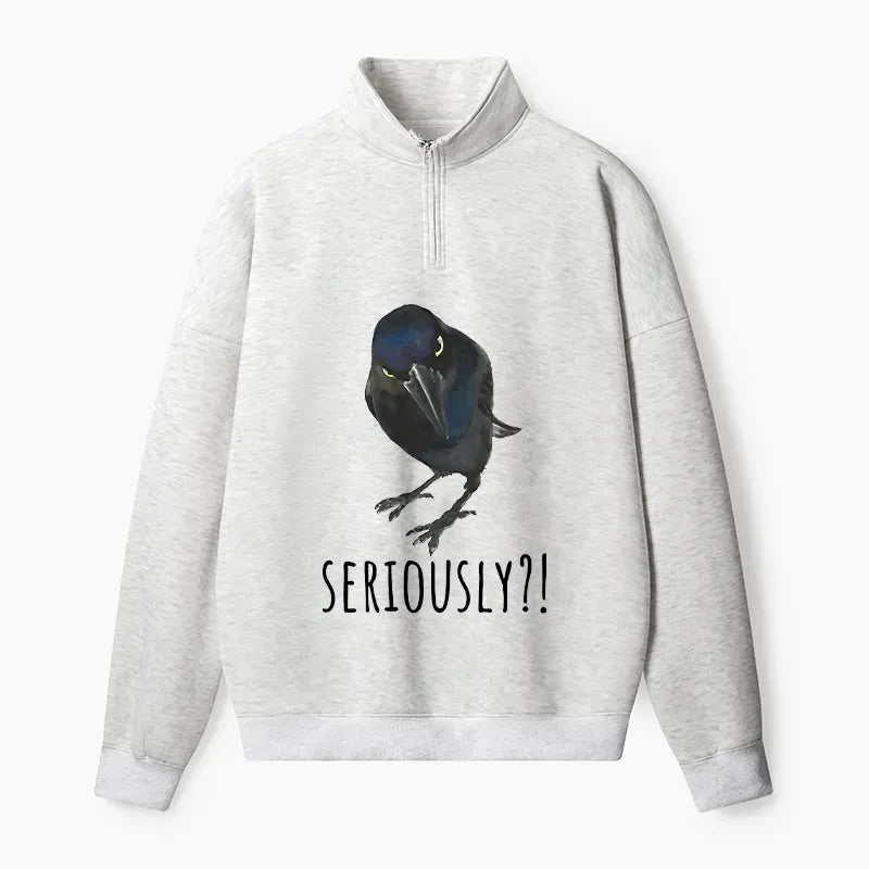 japanese woodblock print half zip sweatshirt