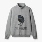 Kyoto-Lion Raven's Question Half Zip Fleece Sweatshirt