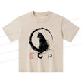 retro japanese black cat kids t-shirt