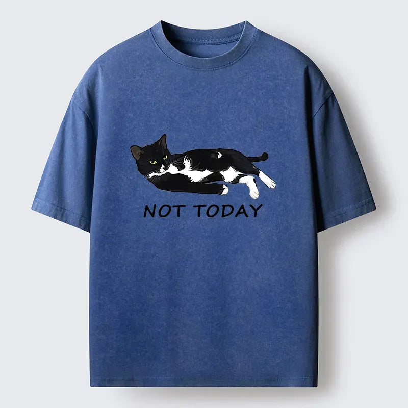 Kyoto-Lion Cat Said Not Today Washed T-Shirt