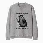 Kyoto-Lion Funny Fight Or Flight Washed Terry Sweatshirt