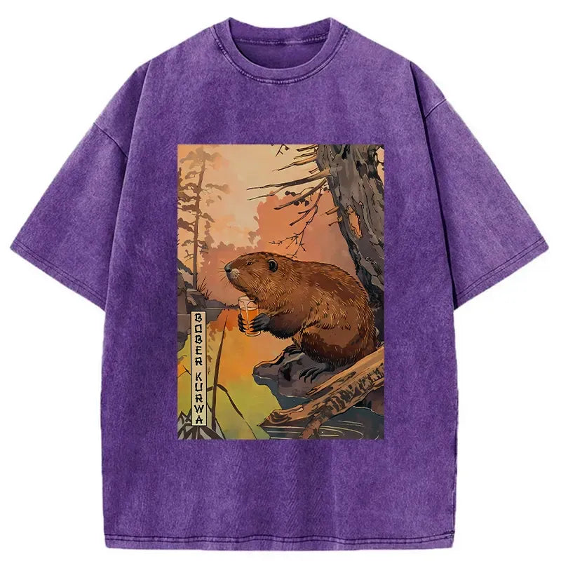 kyoto lion beaver t-shirt free shipping