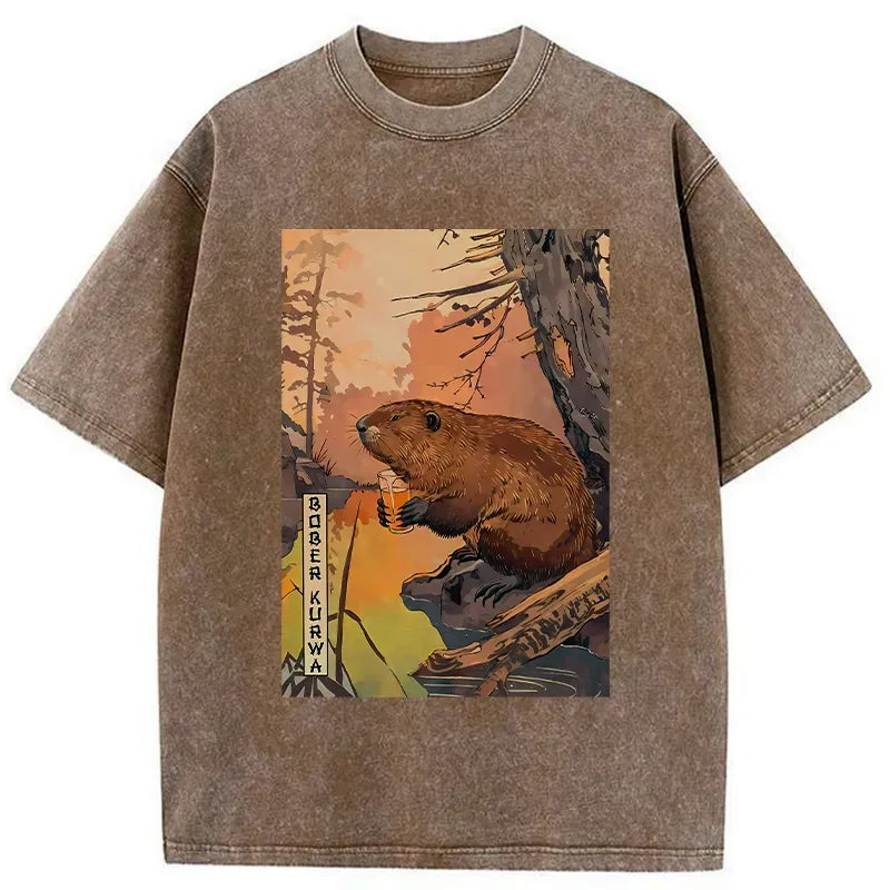 kyoto lion beaver t-shirt free shipping