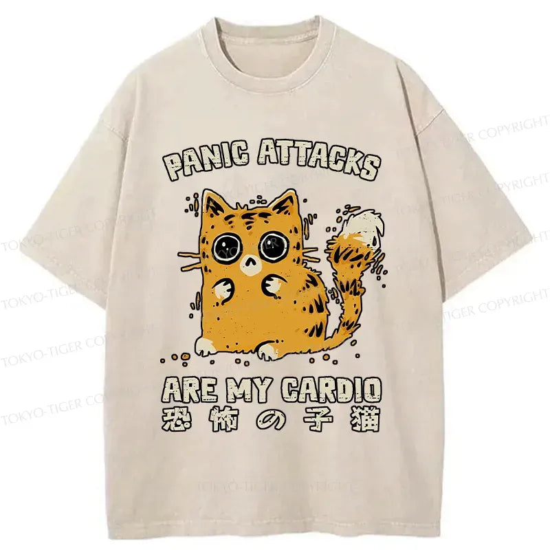 Frightened kitten ukiyo-e t-shirt free shipping