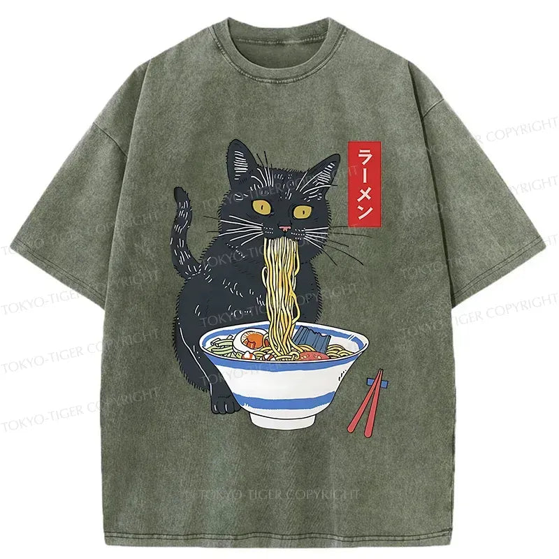 Japanese Ramen Cat T-Shirt