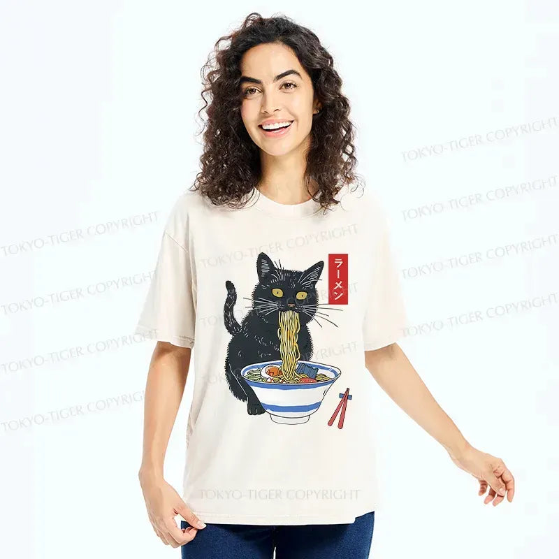 Japanese Ramen Cat T-Shirt