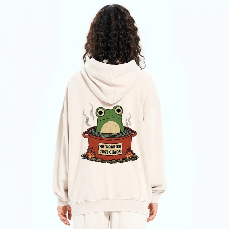 Kyoto-Lion Frog£ºNo Worries£¬Just Chaos Washed Zip Hoodie