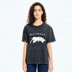 Japanese Funny Cat Washed T-Shirt