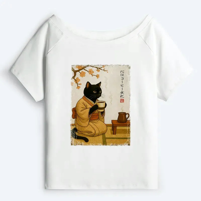 Cute Cat Heart Coffee Tee Gift Idea