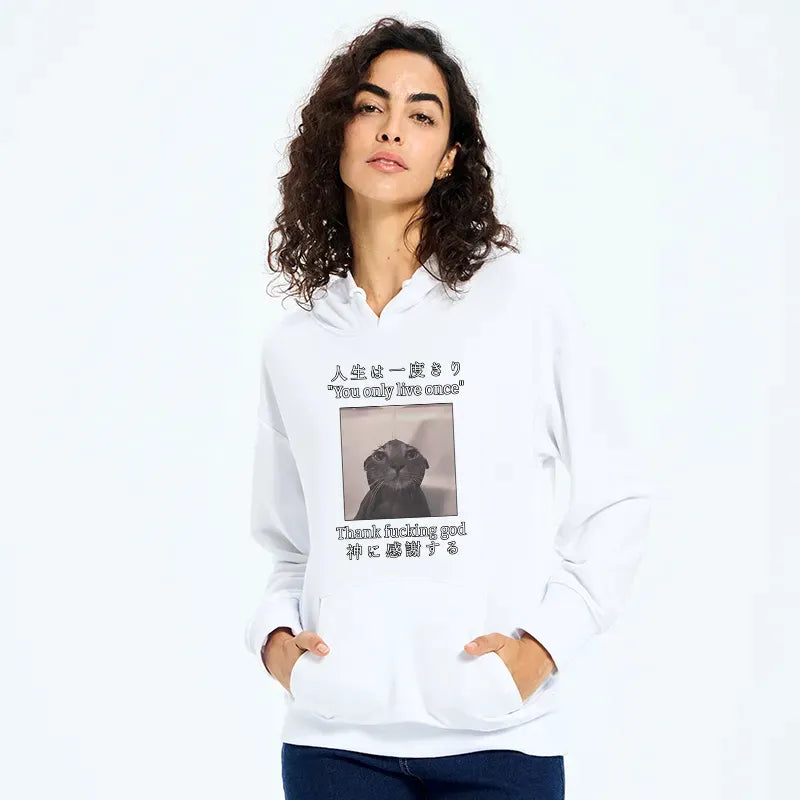 melancholy cat classic hoodie