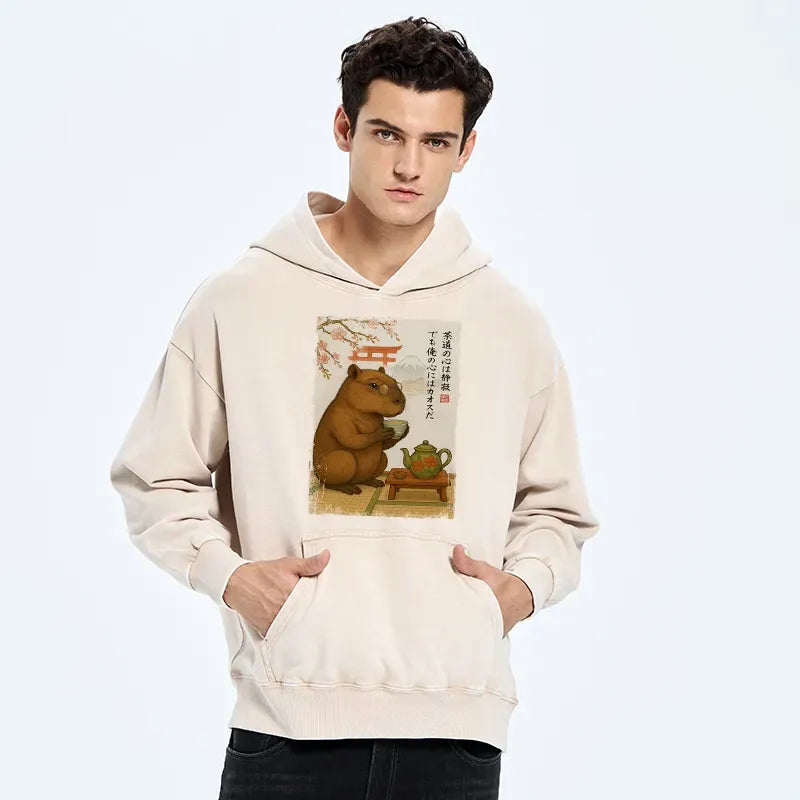 Washed Capybara Hoodie Trendy Style