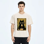 Black Cat Loves Ice Cream T-Shirt