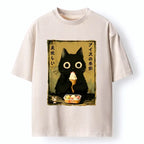 Black Cat Loves Ice Cream T-Shirt