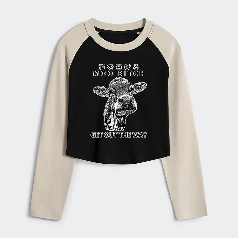 Funny Cow Japanese Vintage T-Shirt for Women