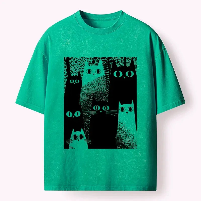 Retro Japanese Cat T-Shirt on Sale