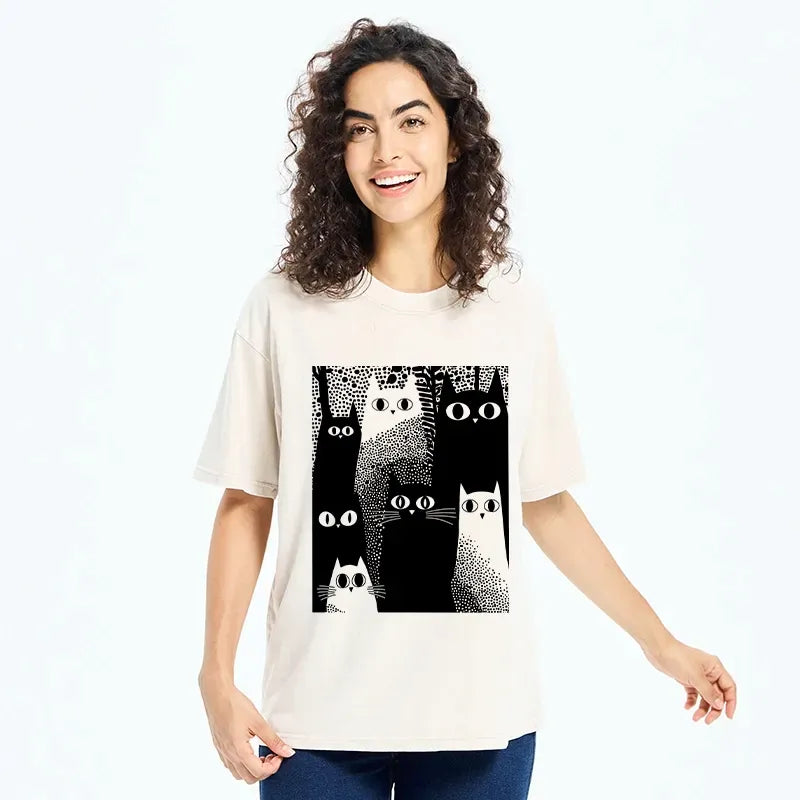 Retro Japanese Cat T-Shirt on Sale