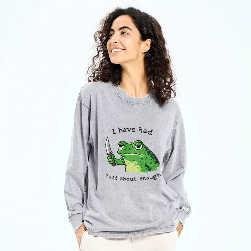 Kyoto-Lion Impatient Frog Washed Long Sleeve T-Shirt