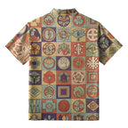 Japanese Patchwork Button-up Shirt for Casual