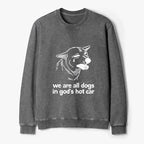 Kyoto-Lion Sad Dog Funny Washed Terry Sweatshirt