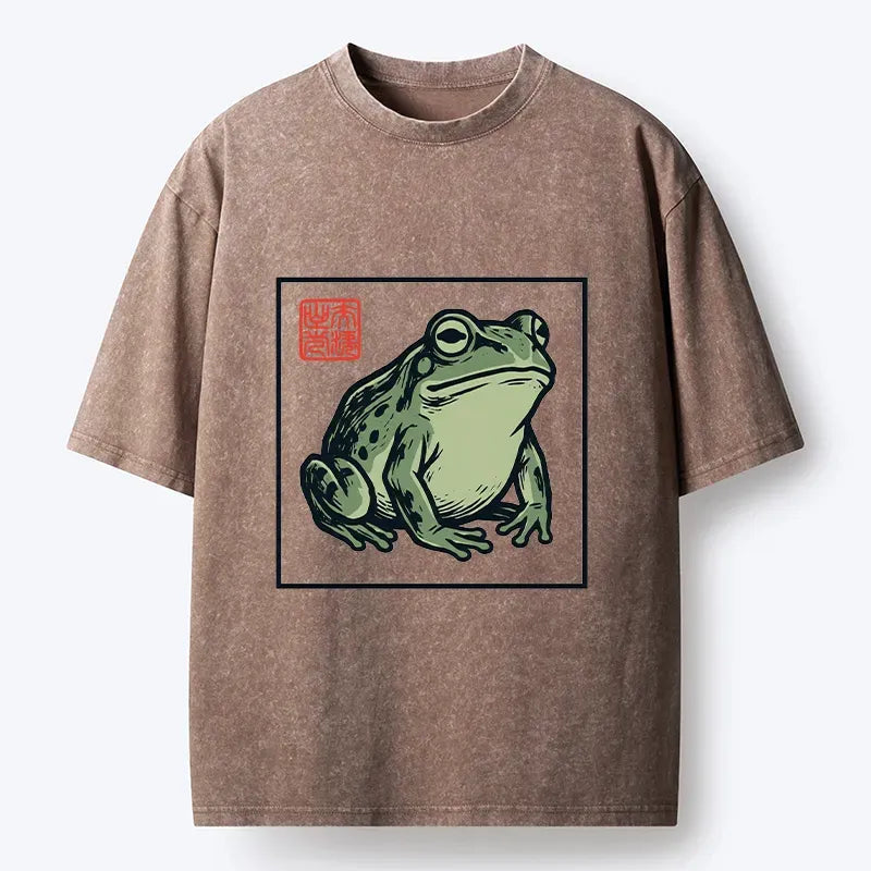 Japanese Zen Frog Washed T-Shirt