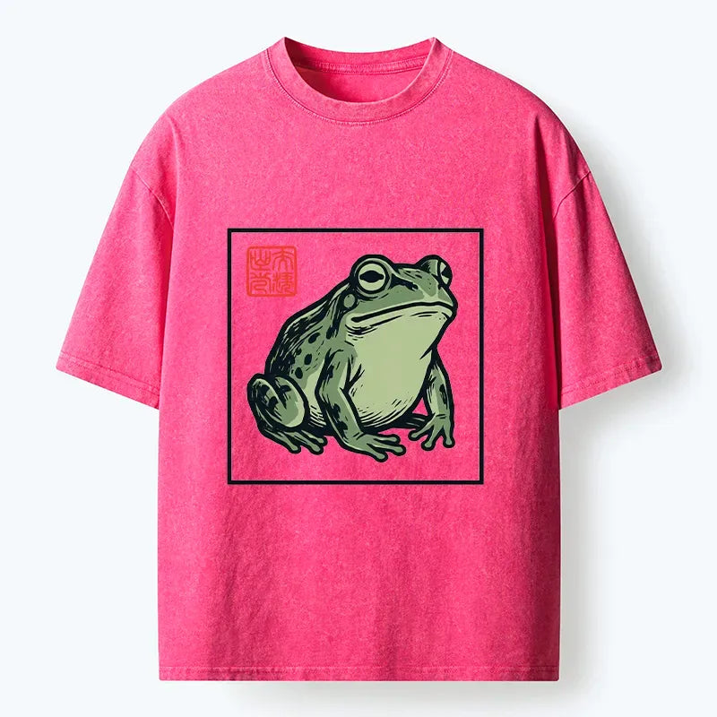 Japanese Zen Frog Washed T-Shirt