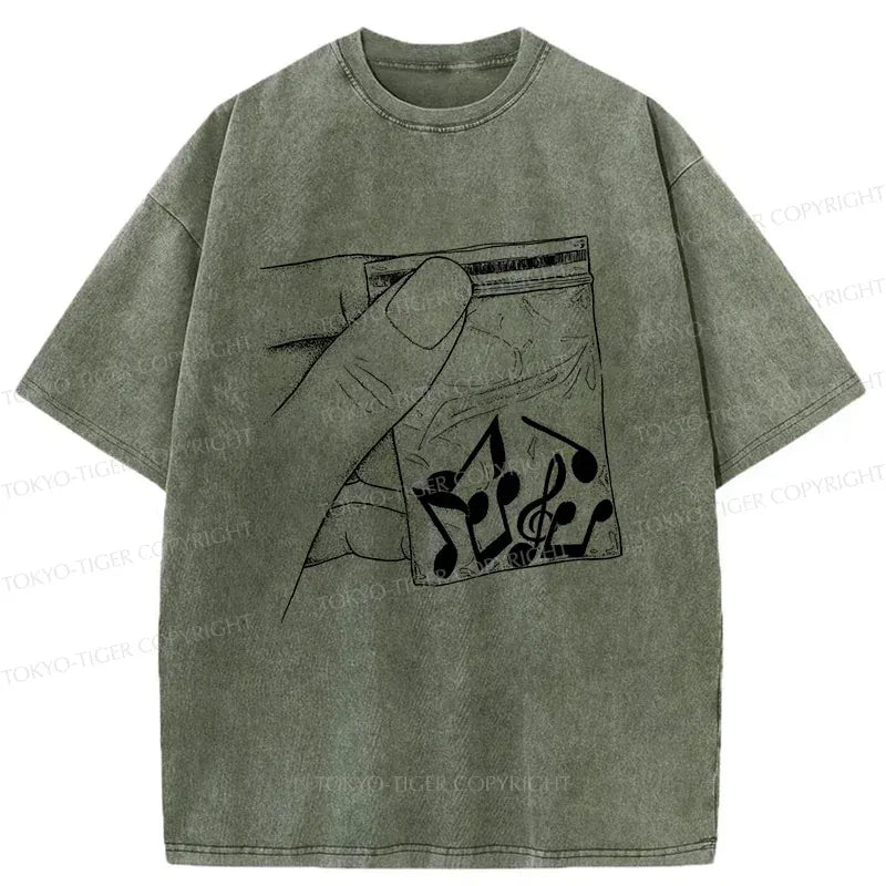 Kyoto-Lion Music Addiction Washed T-Shirt